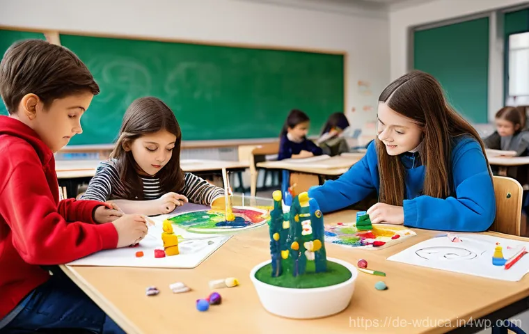 전인적 교육 접근의 실시를 위한 정책 제안 - **Prompt for Holistic Learning Environment:**
A vibrant, modern classroom in a German school, fi...