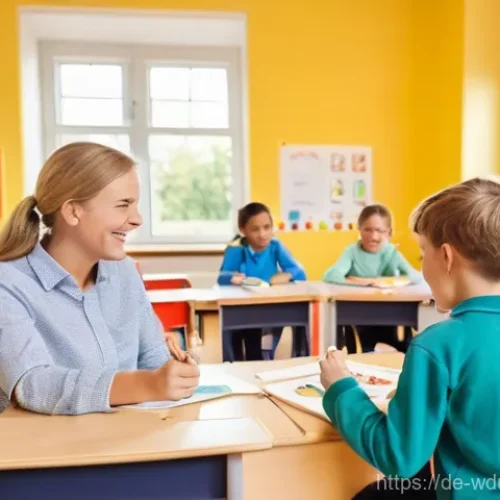 전인적 교육 접근을 위한 학부모 참여 전략 - **A heartwarming scene depicting a strong educational partnership between parents and teachers in a ...