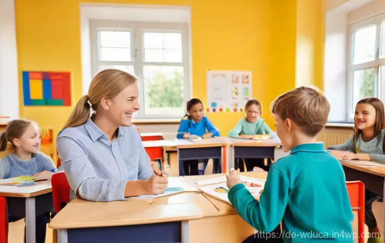 전인적 교육 접근을 위한 학부모 참여 전략 - **A heartwarming scene depicting a strong educational partnership between parents and teachers in a ...